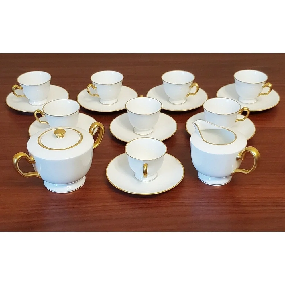 Okura OAC Espresso Tea Set Cups Sugar Creamer 18 Pcs Hand Made Japan Orig $1,200